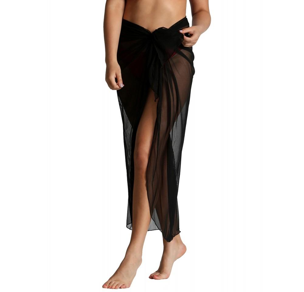 InstantFigure Long Sheer Mesh Cover-up Sarong 33631