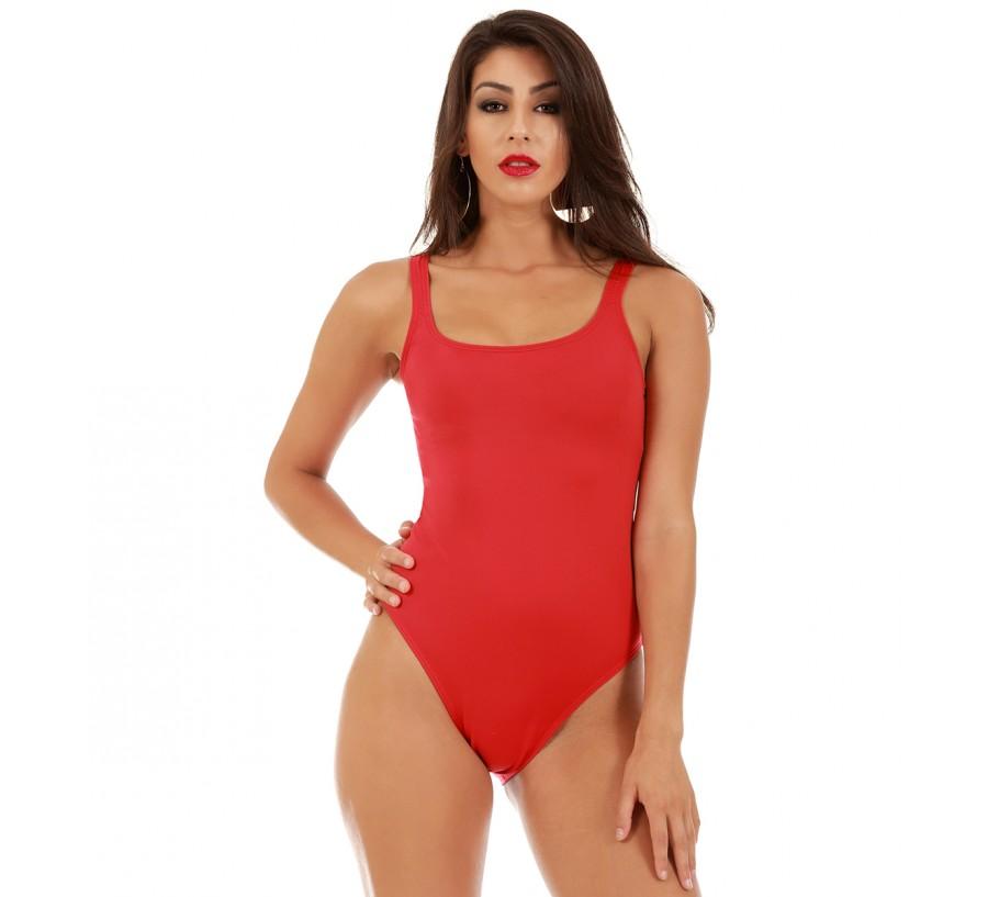 InstantFigure One Piece Basic Scoop Tank Swimsuit 13310P